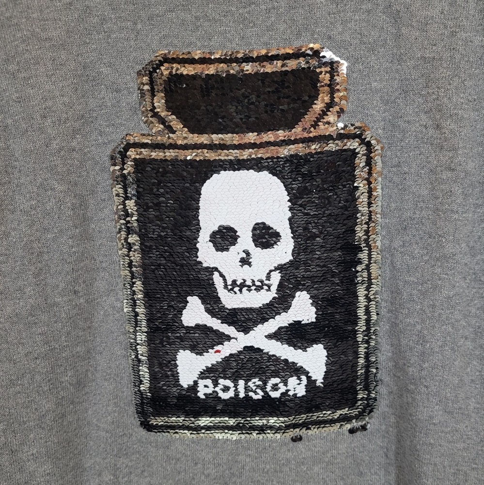 Torrid Grey Reversible Sequin Changing Sweater Si… - image 5